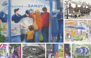 Art auction pieces A collage of art auction pieces