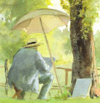   Artist sketching in a park (detail), James Wells Champney (1843 - 1903)